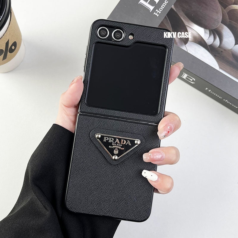 เคสหนัง Pu และ PC กันกระแทก หรูหรา แฟชั่น สําหรับ Samsung Galaxy Z Flip 5 Z Flip 6 Z Flip 7 zflip5 zflip 5 zflip6 zflip7