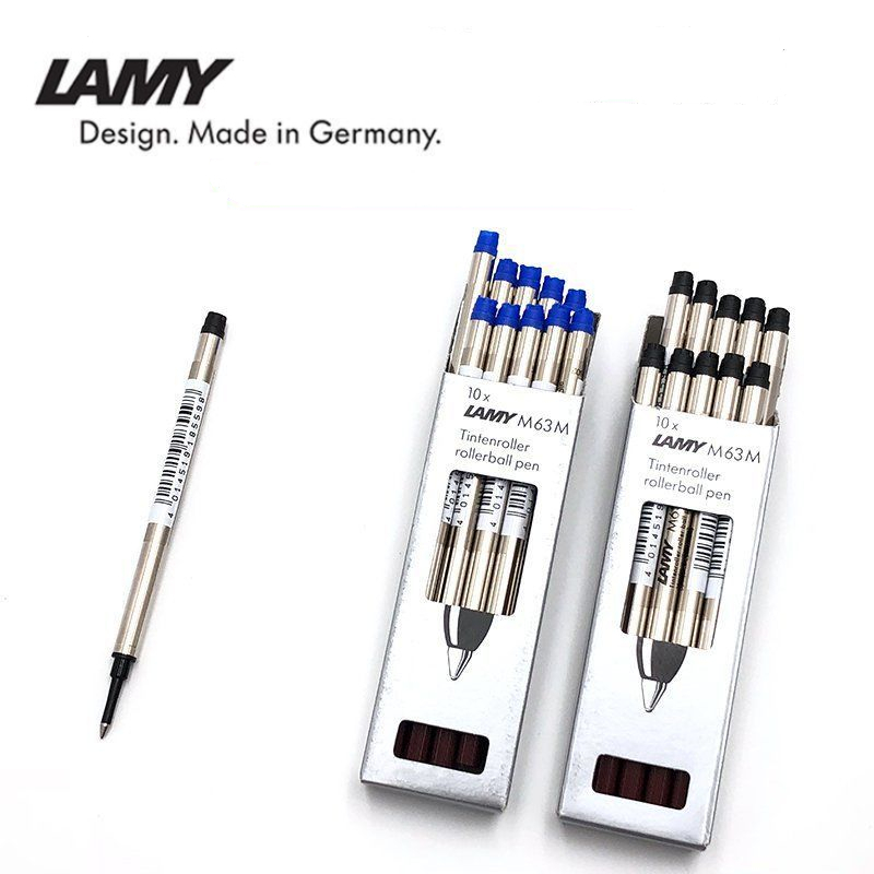 10 ชิ้นในกล่องGerman Lamy Refill LAMY M63 Refill Roller Ball Pen - Black / Blue 0.7mm Refill