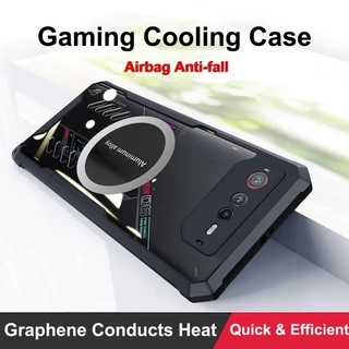 การกระจายความร้อนเคสโทรศัพท์สําหรับ Asus ROG โทรศัพท์ 5 5s 6 8 9 Pro 3 2 สี่มุม hockproof กันชนสําหรับ Asus ROG 5 6 6D 7 Ultimate กรณีแม่เหล็ก