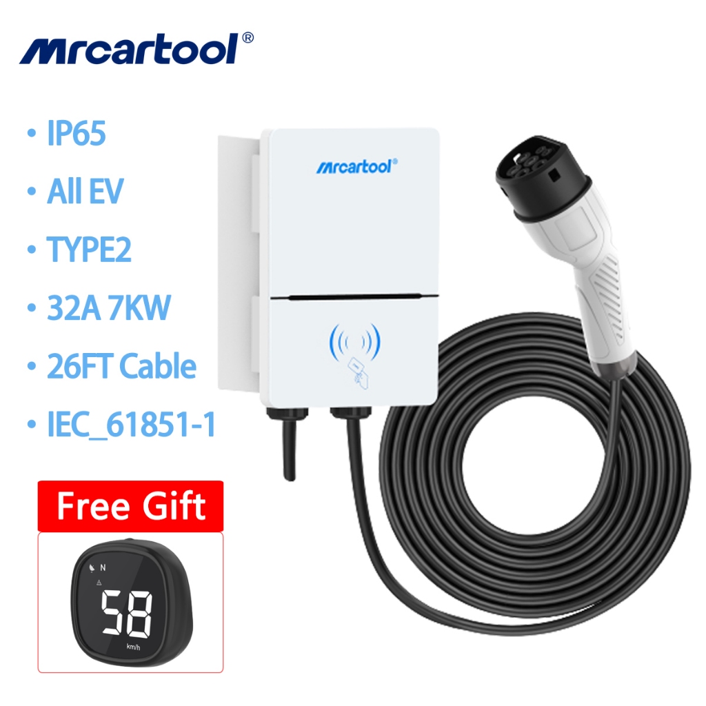 [รับประกัน 2 ปี] MRCARTOOL S310 EV Charger Station 32A 7KW Home สถานีชาร์จรถยนต์ไฟฟ้า Wallbox Wall M