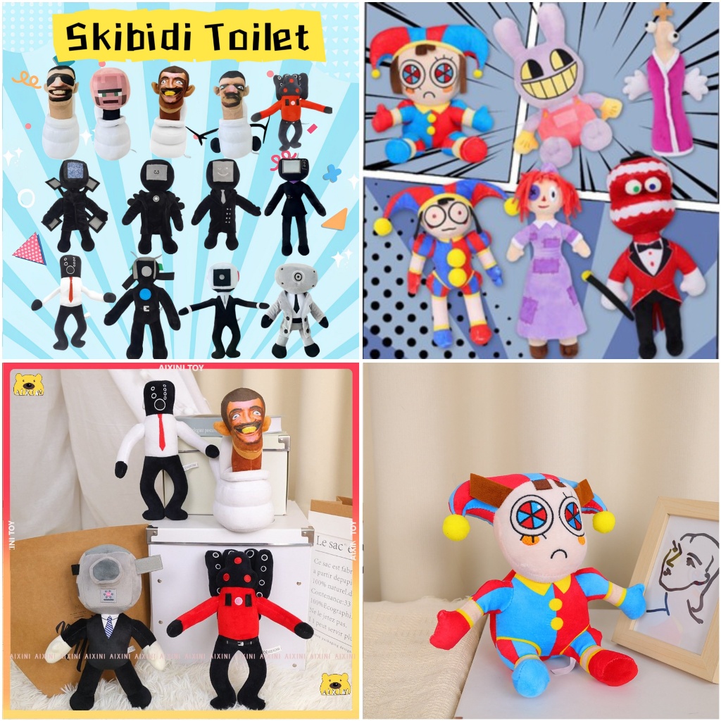 🌈AIXINI The Amazing Digital Circus ที่รัก Skibidi Toilet ตุ๊กตายัดนุ่น รูปการ์ตูนอนิเมะ 28 ซม. ของเล่นสําหรับเด็ก