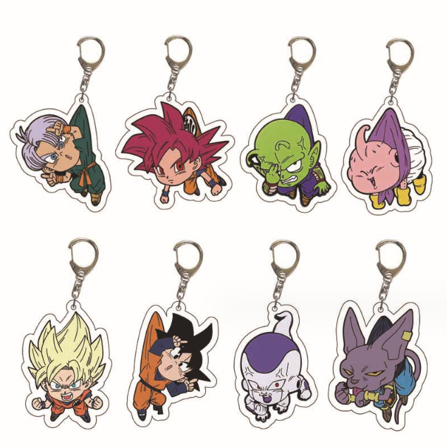 Dragon Ball Super Saiyan และ Demon Slayer อะนิเมะสองมิติอะคริลิค Humanoid Key แหวน