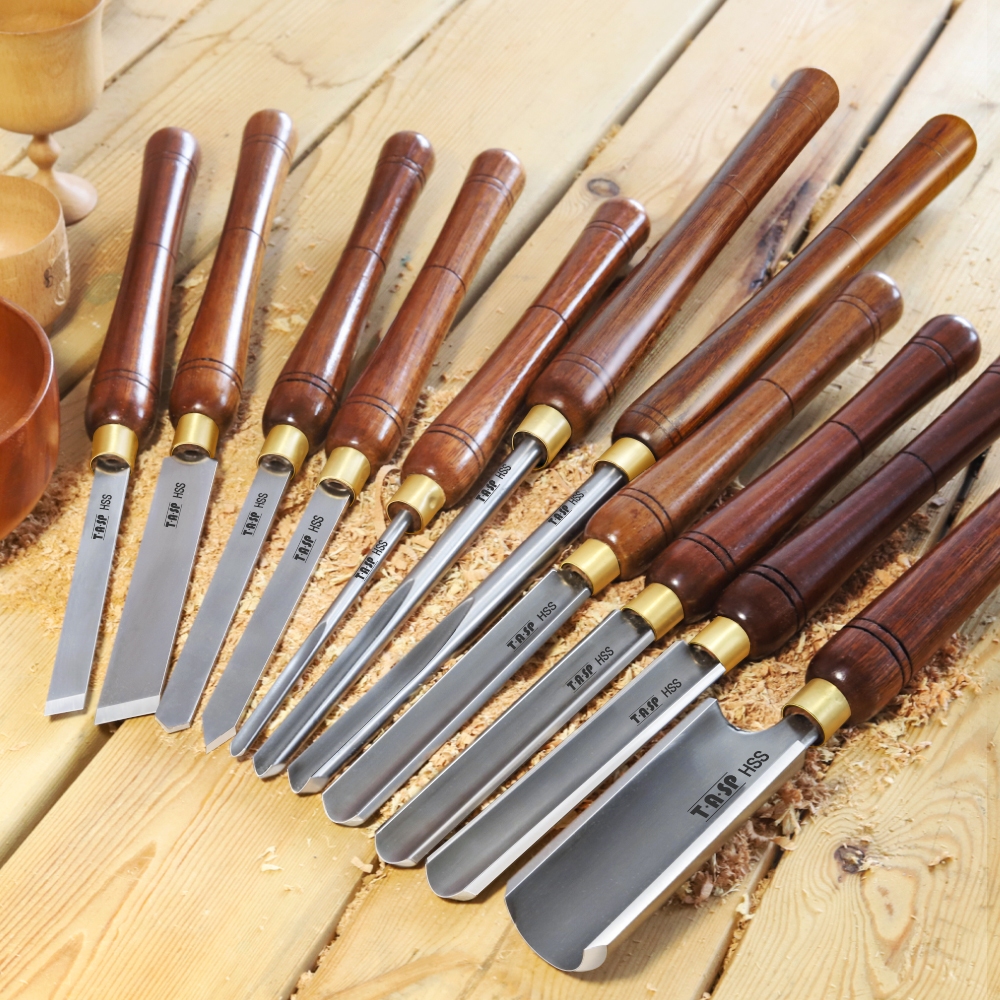 TASP Wood Chisel สิ่วแกะสลักไม้ขนาด HSS สิ่วแกะสลักไม้ พร้อมด้ามจับวอลนัท ความเร็วสูง สําหรับงานไม้