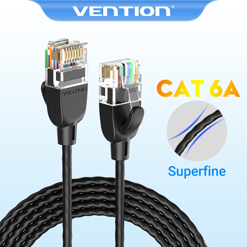 Vention อะแดปเตอร์ สายแลน สายเคเบิล Cat6A อีเธอร์เน็ต UTP ความเร็วสูง 10Gbps สายเคเบิลบาง RJ45 สำหรับ พีซี โมเด็มรุ่นใหม่