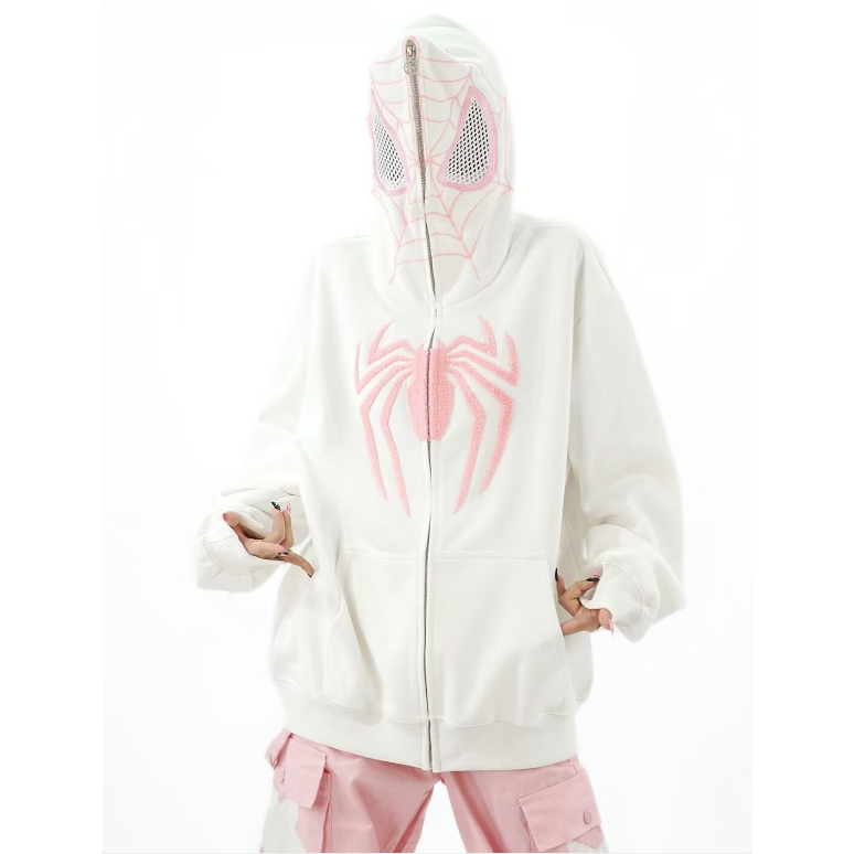 Street บุคลิกภาพ Hoodie สําหรับชาย Hiphop Spider รูปแบบ Hoodie สําหรับผู้ชายและผู้หญิง