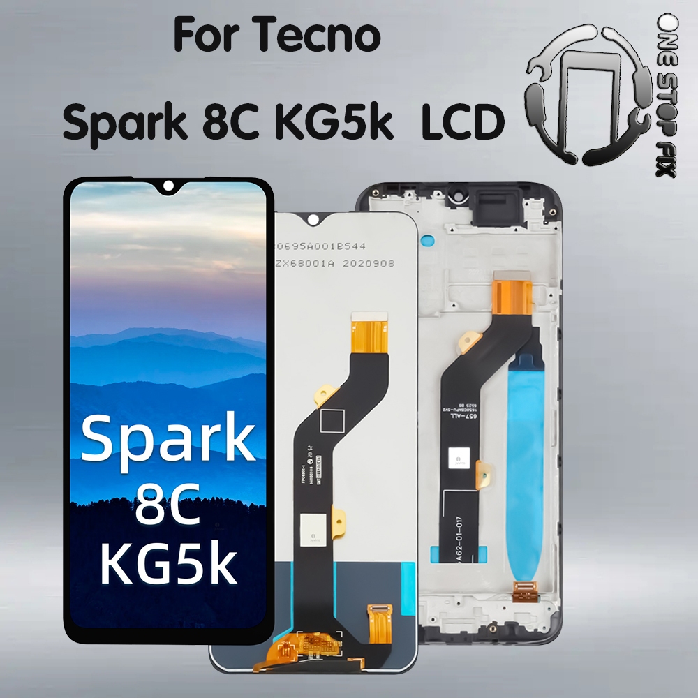 หน้าจอแสดงผลสัมผัส LCD 6.6 นิ้ว แบบเปลี่ยน สําหรับ Tecno Spark 8C LCD KG5k KG5j KG5n Spark8C