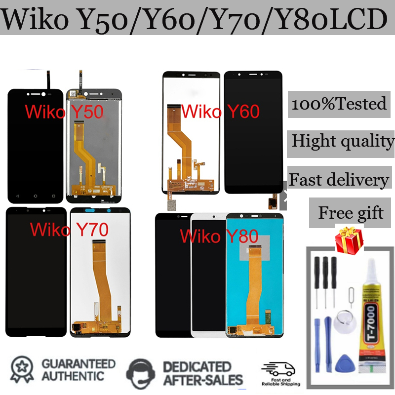 สําหรับ Wiko Y50 Y60 Y70 Y80 LCD หน้าจอสัมผัสจอแสดงผล LCD Assembly อะไหล่ LCD Scree