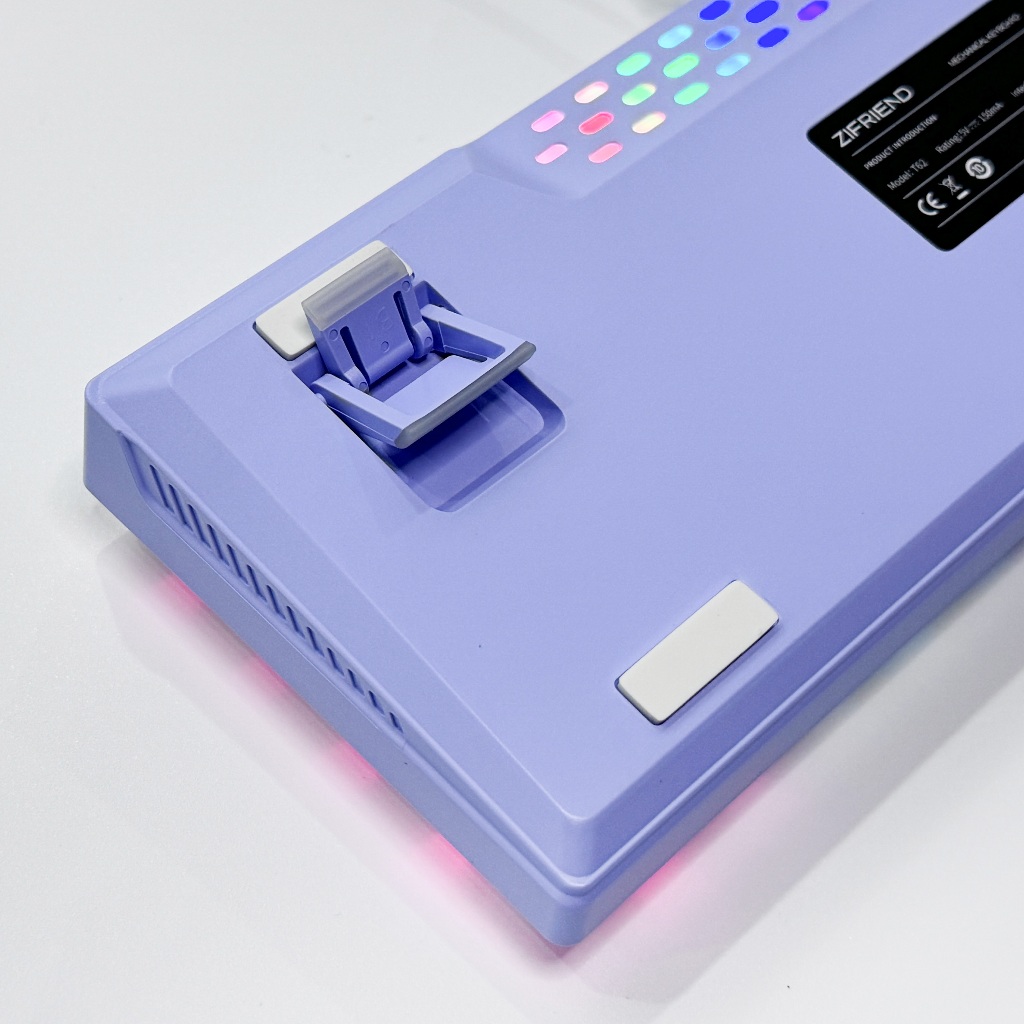 ZIFRIEND T62 คีย์บอร์ดแบบกลไก 63-Key Hotswap Rainbow Backlit Wire Gaming คีย์บอร์ดสำนักงาน