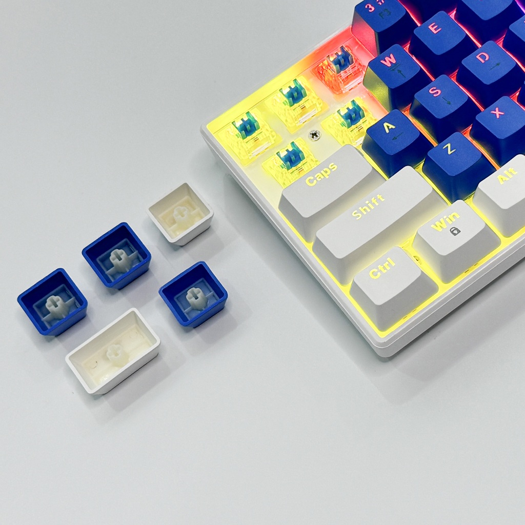 ZIFRIEND T62 คีย์บอร์ดแบบกลไก 63-Key Hotswap Rainbow Backlit Wire Gaming คีย์บอร์ดสำนักงาน