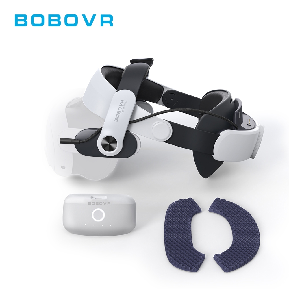 BOBOVR M3 PRO แบตเตอรี่สายคล้องคอใช้งานร่วมกับ Meta Quest3 VR Multi-Point ปรับ 5200 mAh แบตเตอรี่ Pack สําหรับ VR อุปกรณ์เสริม