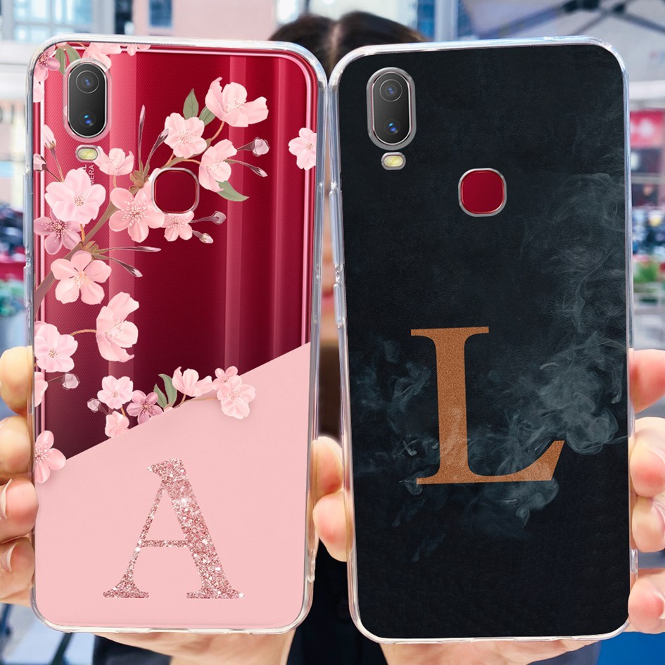 สําหรับ Vivo Y11 2019 1906 เคส 6.35 นิ้ว ตัวอักษรน่ารัก ดอกไม้ เคสใส นิ่ม สําหรับ VivoY11 Y 11 2019 