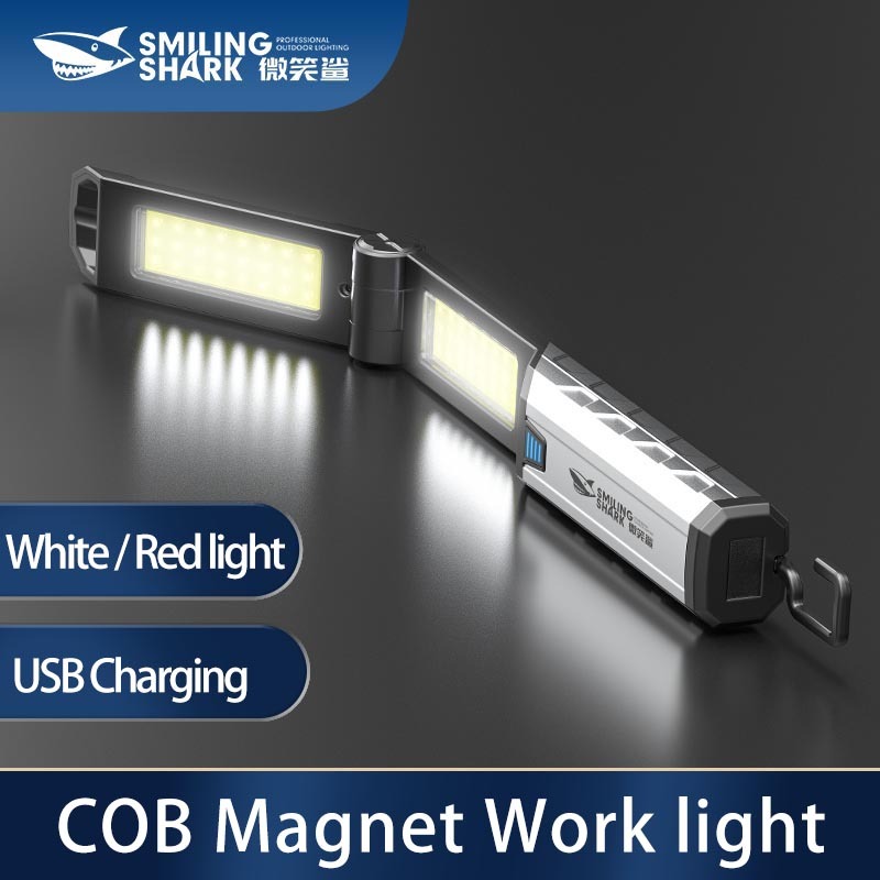 Smilingshark GZ5166 ไฟฉาย led แสงทำงาน ไฟฉายแม่เหล็ก COB อเนกประสงค์ ชาร์จ USB สําหรับตั้งแคมป์ เดินป่า ซ่อมรถ