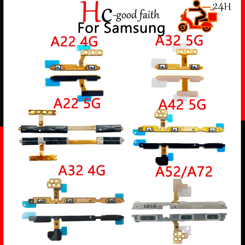 อะไหล่ปุ่มกดสวิตช์เปิดปิด สายเคเบิ้ลอ่อน แบบเปลี่ยน สําหรับ Samsung Galaxy A22 A32 A42 4G 5G A52 A72