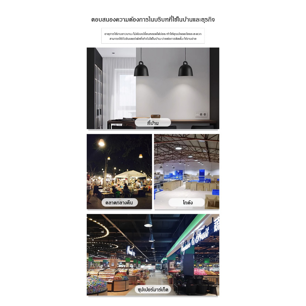 Fengyasong หลอดไฟ LED HighBulb 5W 10W 20W  30W 60W light หลอดไฟ LED ขั้วE27 หลอดไฟ หลอดไฟLED ราคา ถูกที่สุด ดีลบีเคเค แกลเลอรีภาพที่ 6