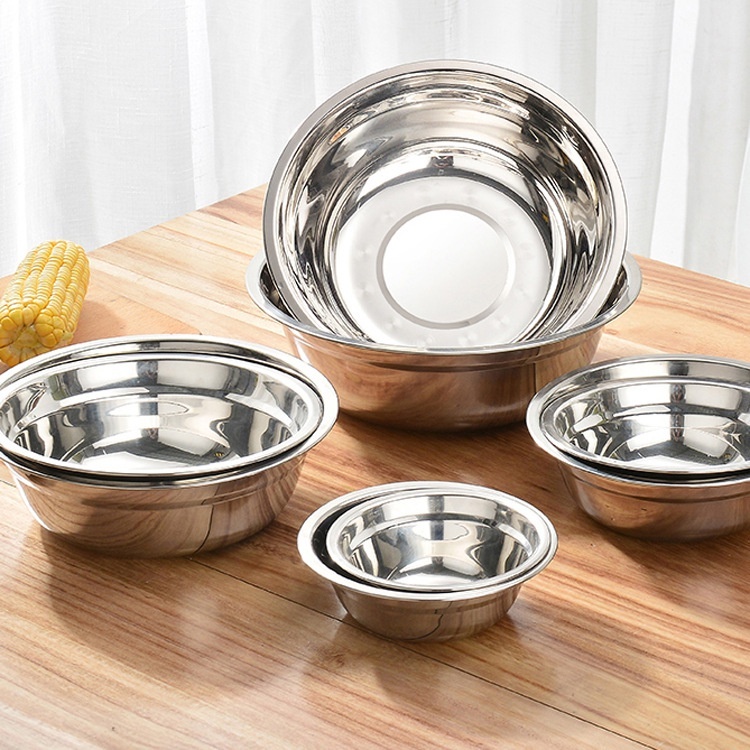 ชามสแตนเลส 304 ถ้วยสแตนเลส ชามผสมสแตนเลส ชามผสมแป้ง ไม่ขึ้นสนิม 4ขนาด Soup Bowl
