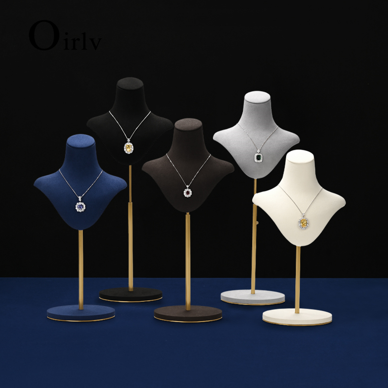 Oirlv หุ่นโชว์สร้อยคอ แบบครึ่งหน้าอก ยืดหดได้ RX067