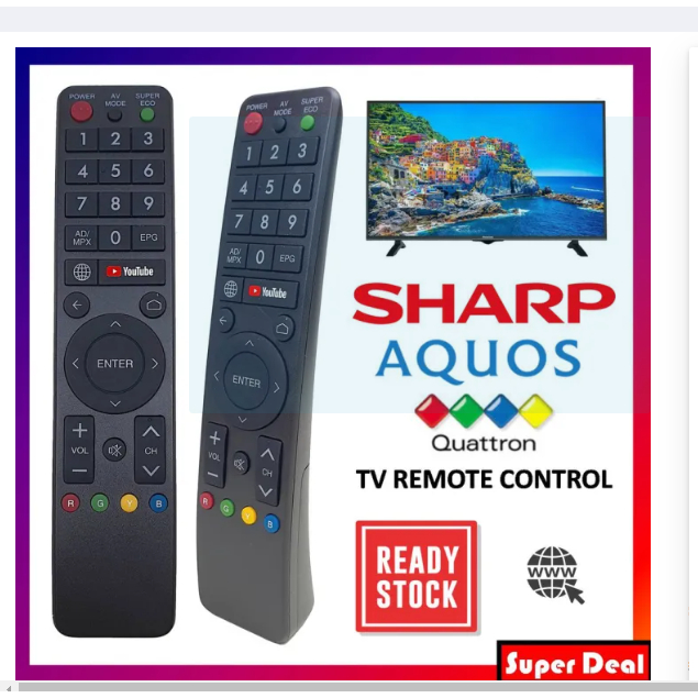 Sharp รีโมตคอนโทรล IR-289 GB289WJSA AQUOS สมาร์ททีวี ANDROID YOUTUBE NETFLIX GB238WJSA GB289WJSA