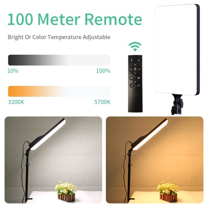 แผงไฟวิดีโอ LED ขนาดใหญ่ 14/19 นิ้ว พร้อมขาตั้งกล้อง 2.1 เมตร 3200k-6000k สําหรับถ่ายภาพ ไลฟ์สดไฟถ่ายภาพ ไฟสตูดิโอ ไฟ LED ถ่ายทอดสด
