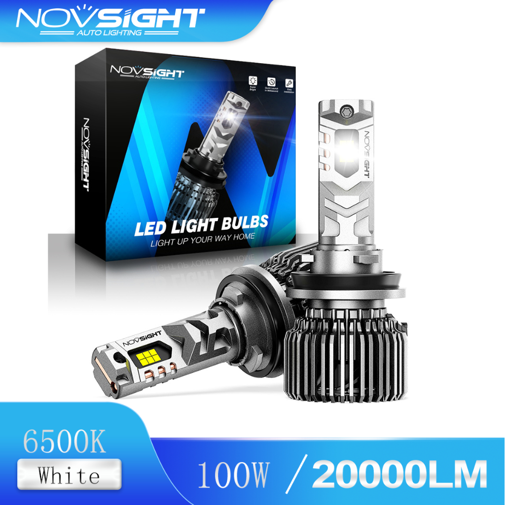 Novsight ไฟหน้ารถยนต์ LED N75 H11 H8 H9 100W 20000LM 6500K