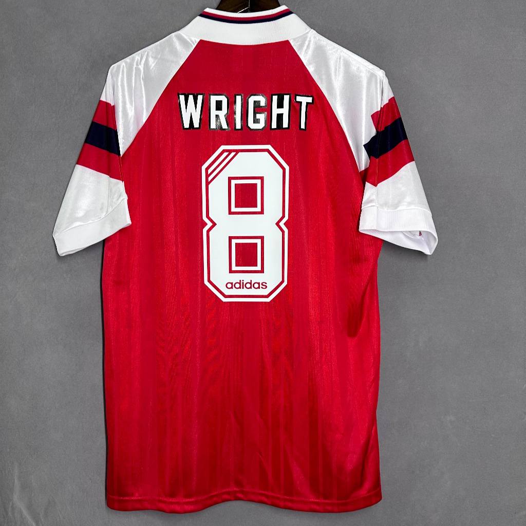 เสื้อกีฬาแขนสั้น 92-94 jersey Arsenal home WRIGHT สไตล์วินเทจ เรโทร สีแดง แห้งเร็ว