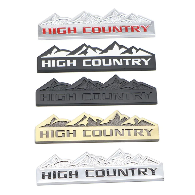 三维โลโก้โลหะสูง COUNTRY สัญลักษณ์รถ Fender Badge Trunk Decal สําหรับ Ford Jeep Dodge Chevrolet HIGH COUNTRY Stikcer อุปกรณ์เสริม