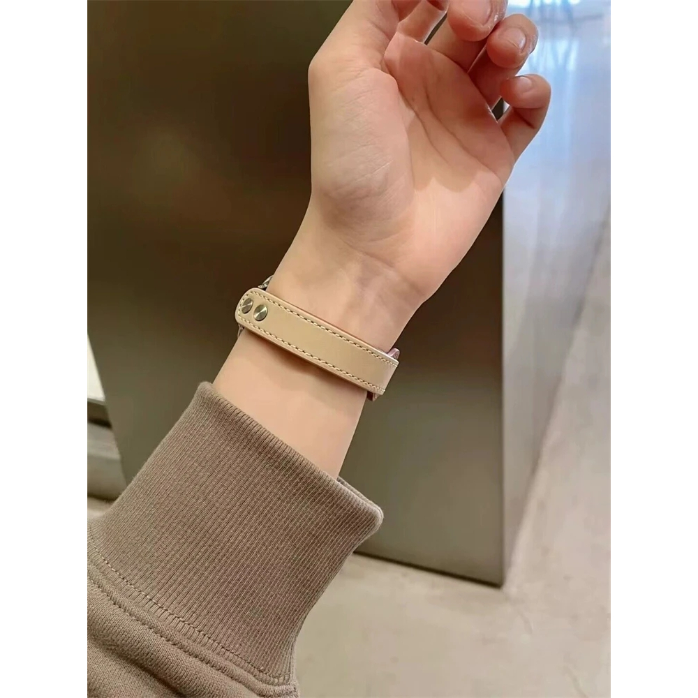 สายนาฬิกาข้อมือ สายหนังวัวแท้ แบบบาง หรูหรา สําหรับ Aple Watch Band Ultra 9 8 49 มม. 41 มม. 40 มม. 42 มม. 44 มม. 45 มม. iwatch 7 6 5 4 se - รูปที่ 7