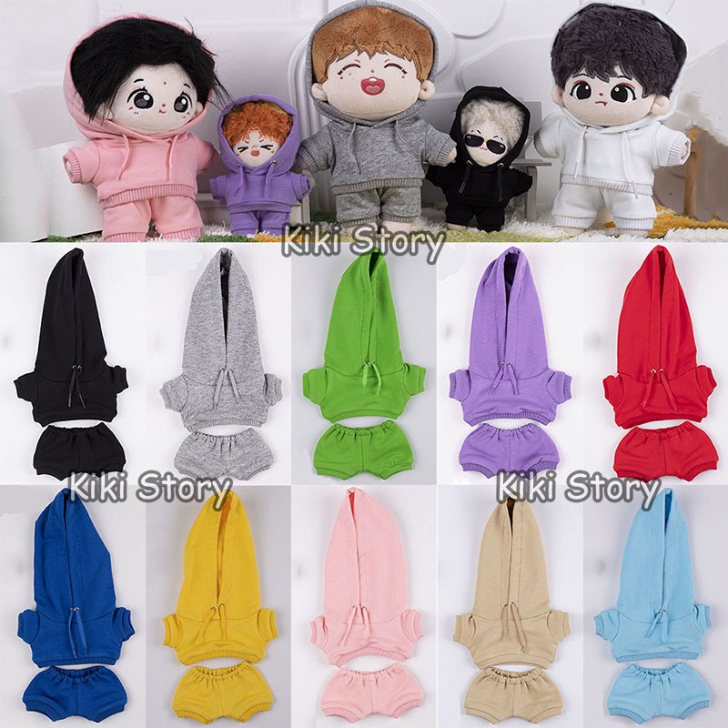 10 ซม.15 ซม.20 ซม.ผ ้ าฝ ้ ายตุ ๊ กตาเสื ้ อผ ้ า Labubu Macarons ลายสก ๊ อต Hoodie กีฬาบาสเกตบอลชุดตุ ๊ กตาของเล ่ นอุปกรณ ์ เสริม BAEK HYUN Park Chanyeol GOT7 Jackson Wang แฟนของขวัญ