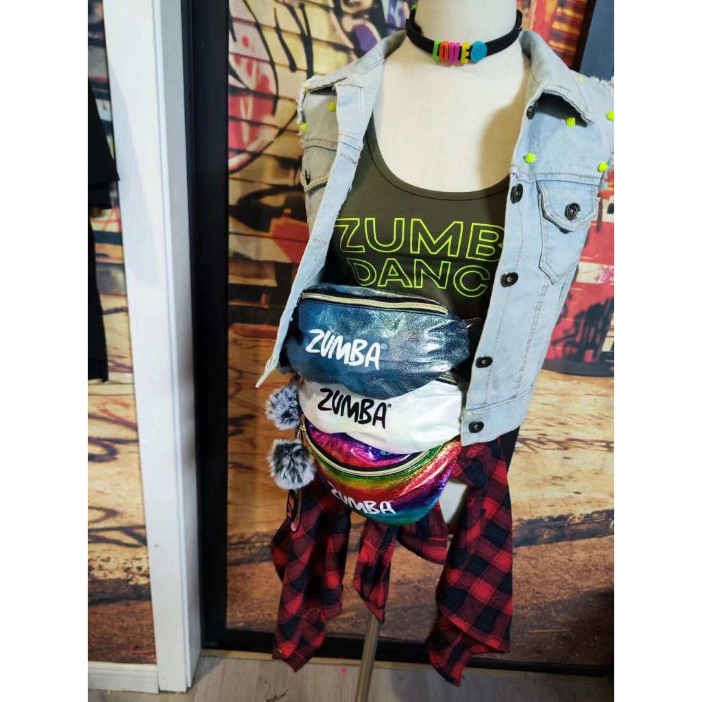 Zumba zumba ZW ไหล่ Messenger กระเป๋าคาดเอว Starry Sky สีฟ้าสีขาวสีเหลืองพราวสีสันสดใสกระเป๋าใบเล็กกีฬากระเป๋าเป้สะพายหลัง