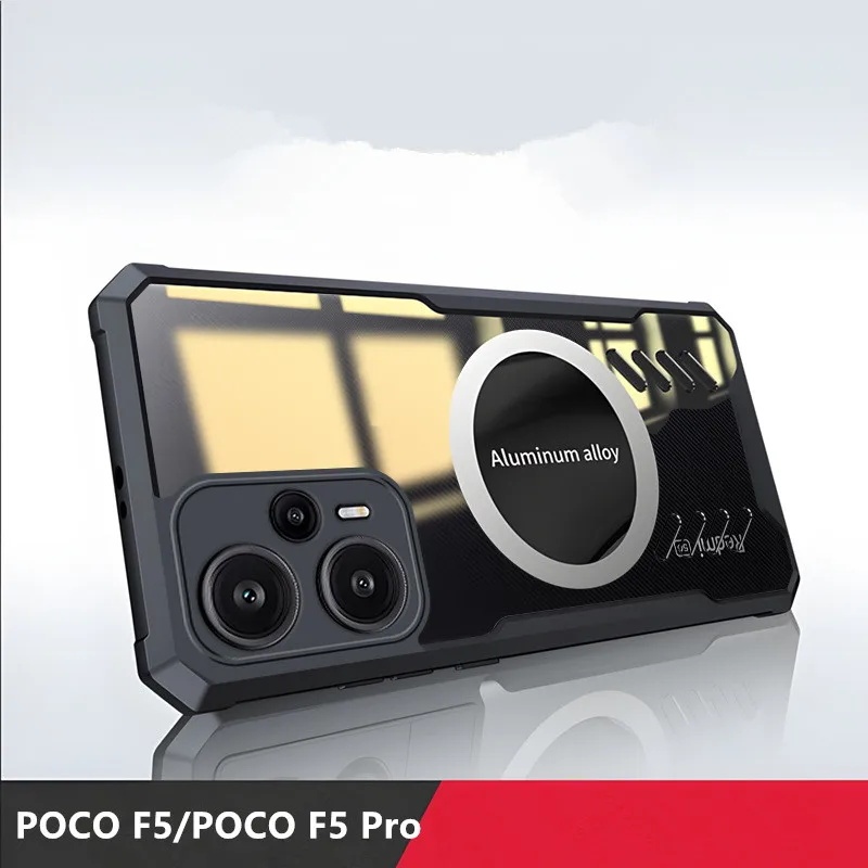การกระจายความร้อนเคสโทรศัพท์สําหรับXiaomi POCO X5 Proกรณีสี่มุมHockproofกันชนสําหรับPOCO X5 F5 M3 ProX4 F4 X3 F3 GTแม่เหล็กกรณี