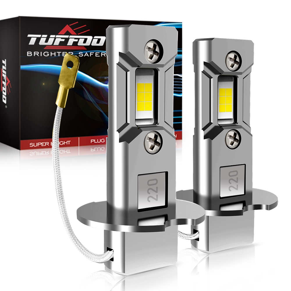 Tuffoo หลอดไฟตัดหมอก LED H3 12V สีขาว เขียวมะนาว 6000K 3000K สีเหลือง สําหรับรถยนต์ รถบรรทุก 24V 2 ชิ้น