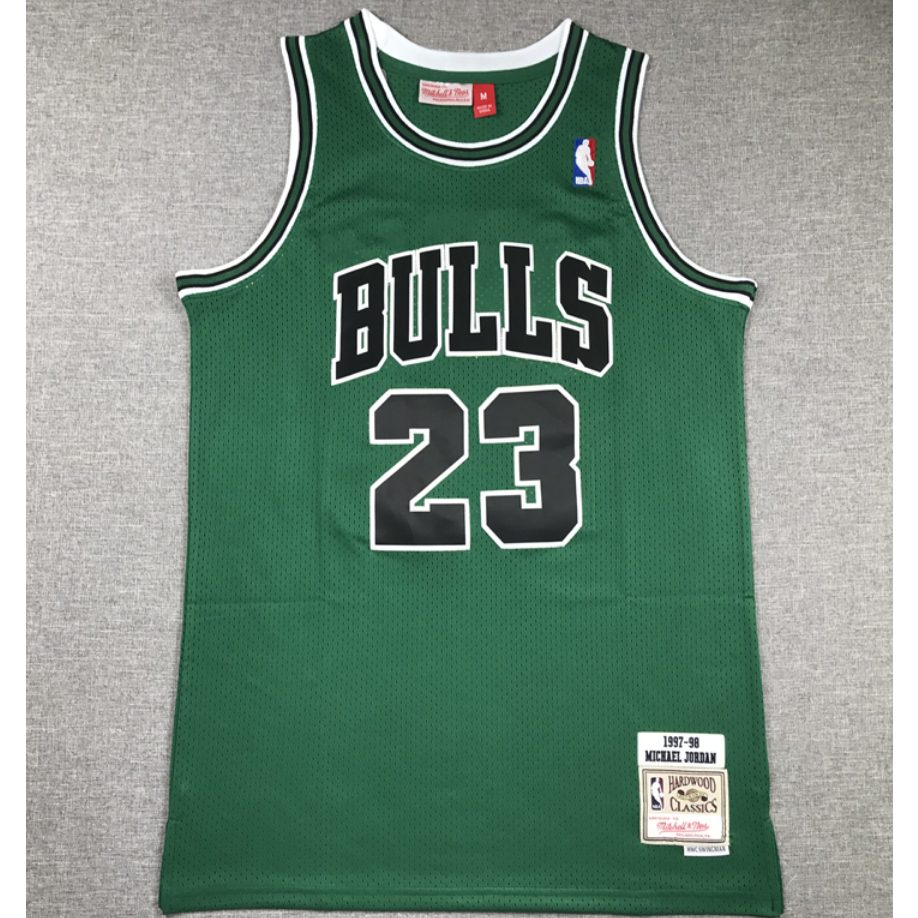 ผู ้ ชายใหม ่ Chicago Bulls #23 Michael เย ็ บปักถักร ้ อย BULLS เสื ้ อบาสเก ็ ตบอลกีฬา jersey retro green
