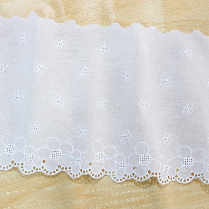 ริบบิ้นลูกไม้ ผ้าฝ้าย 100% กว้าง 19 ซม. ยาว 1 เมตร สําหรับตกแต่งเสื้อผ้า ชุดมินิเดรส DIY - รูปที่ 4