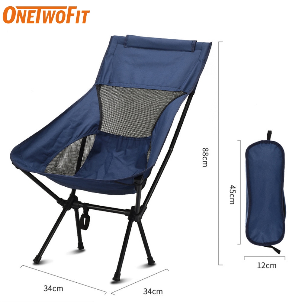 OneTwoFit เก้าอี้ปิคนิคพับได้ เก้าอี้ชายหาด เก้าอี้สนาม เก้าอี้รับน้ำหนัก 150 กก. เก้าอี้แคมป์ปิ้ง ฟรีกระเป๋า