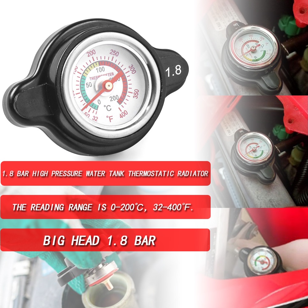 ฝาครอบหม้อน้ําแรงดันสูง พร้อมเกจวัดอุณหภูมิ 1.8 บาร์ สําหรับ Honda Kawasaki Suzuki Yamaha
