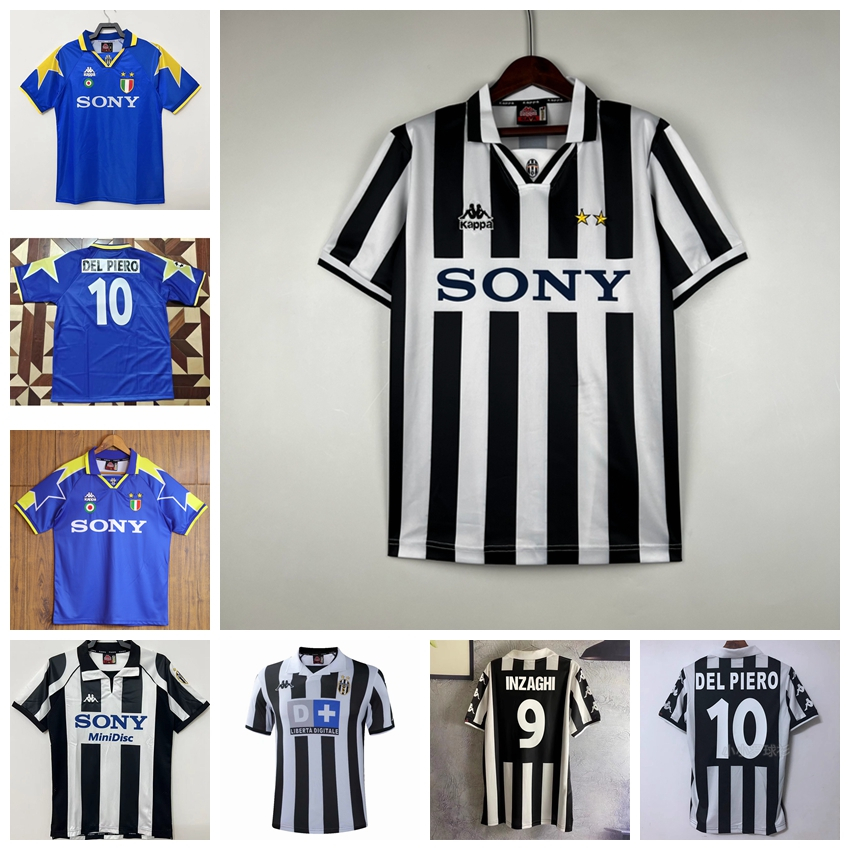 1995-96 96-97 97-99 99-00 Season Juventus Retro Home Away Jersey ฟุตบอล Del Piero Inzaghi เสื ้ อ