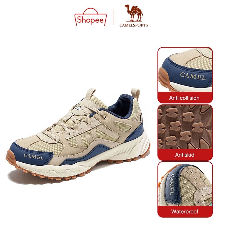 CAMEL SPORTS รองเท้าผ้าใบลําลอง หนัง กันน้ํา กันลื่น ทนต่อการสึกหรอ สําหรับผู้ชาย