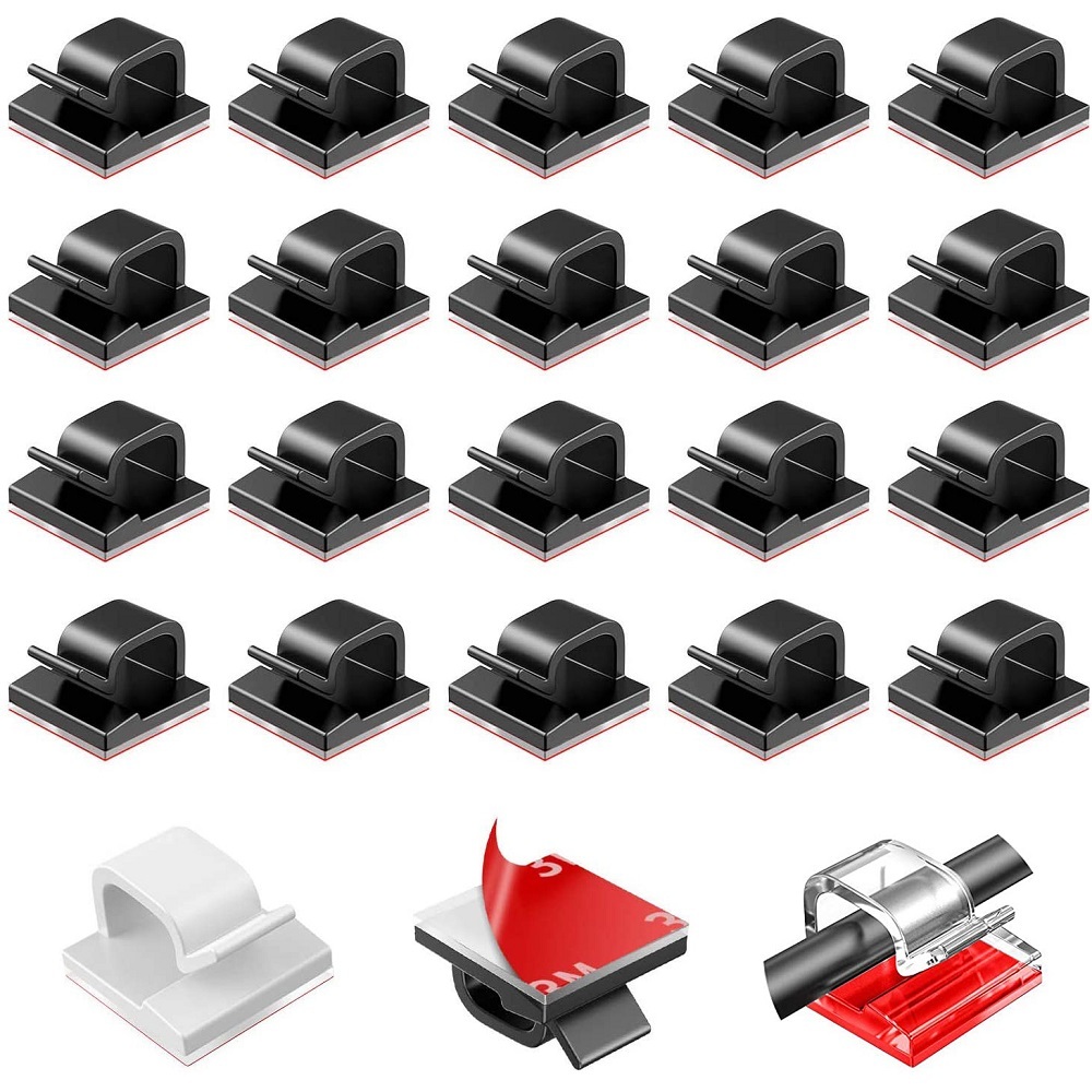 Untoom คลิปจัดเก็บสายเคเบิล USB สําหรับคอมพิวเตอร์ เมาส์ คีย์บอร์ด หูฟัง 20 ชิ้น