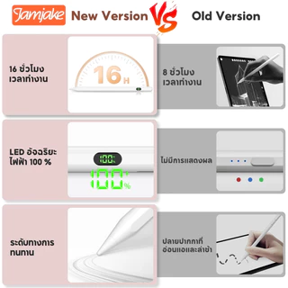 Jamjake E20 ปากกาไอแพด จอแสดงผลอัจฉริยะแบตเตอรี่+สามารถวางมือบนหน้าจอได้ Stylus Pen นำไปใช้กับ iPad Gen10/9/8/7/6 Air5/4/3 Mini6/5 Pro11/12.9 2018-2023