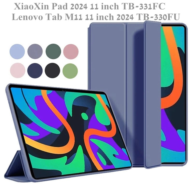 For Lenovo Xiaoxin Pad 2024 Case TB-331FC Folding Stand Magnetic Soft Cover for Lenovo Tab M11 11 inch TB330FU Case Tablet Cover