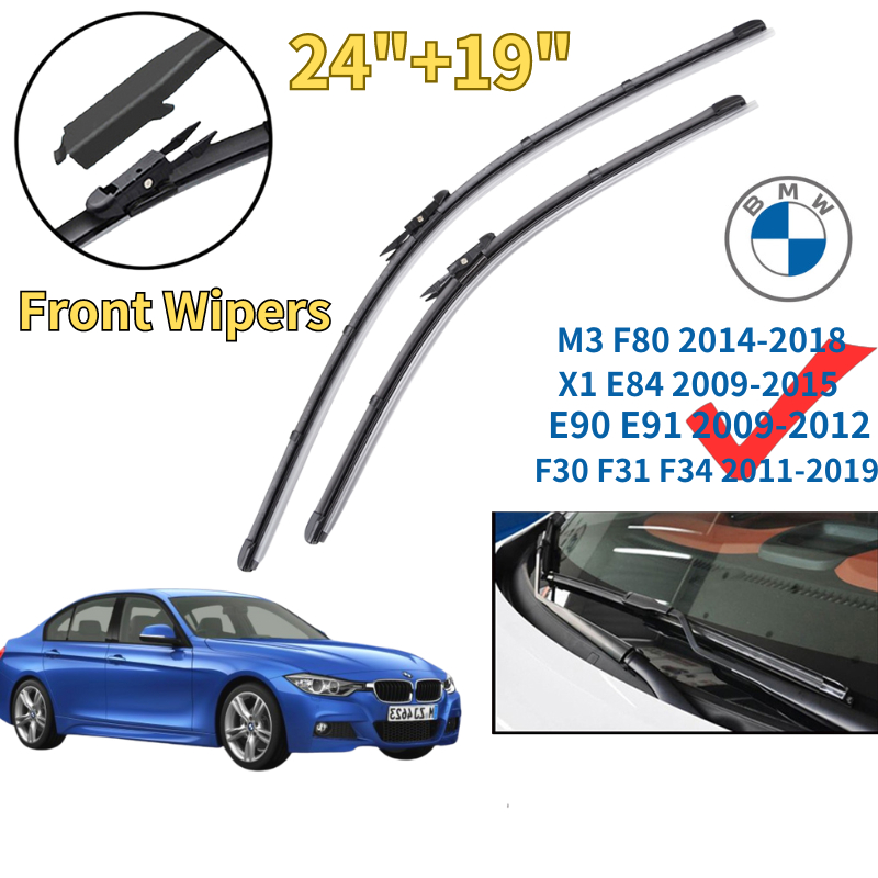 ใบปัดน้ําฝนกระจกหน้า ยางคู่ 24 นิ้ว + 19 นิ้ว สําหรับ BMW F30 F31 F34 E90 E91 E84