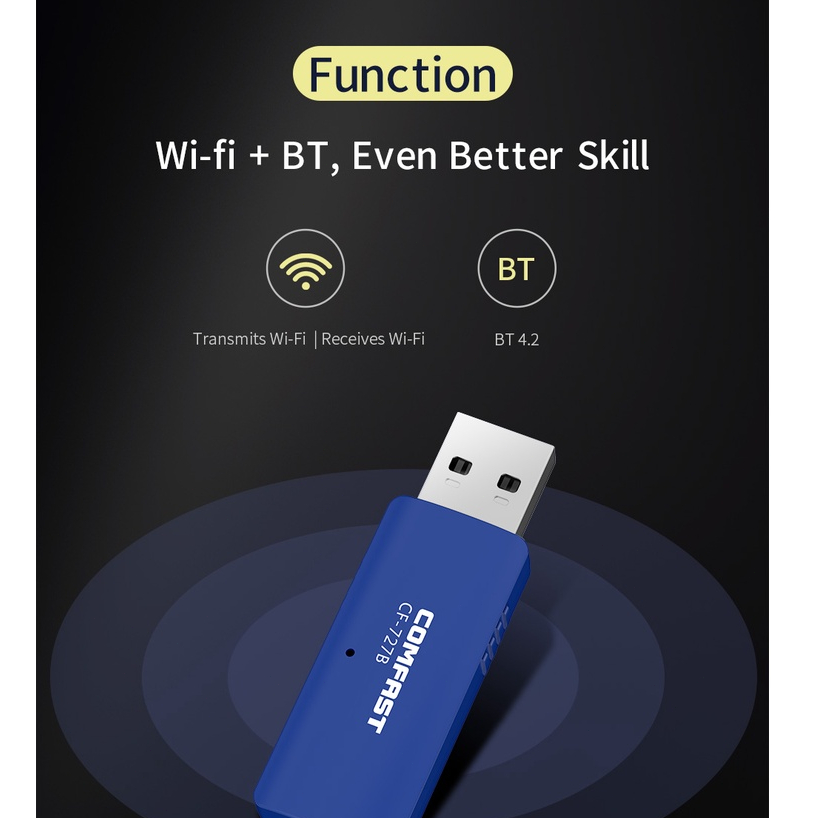 Comfast ตัวรับสัญญาณ wifi pc 5g bluetooth ตัวรับสัญญาณ wifi Usb wifi 727B Wifi 5