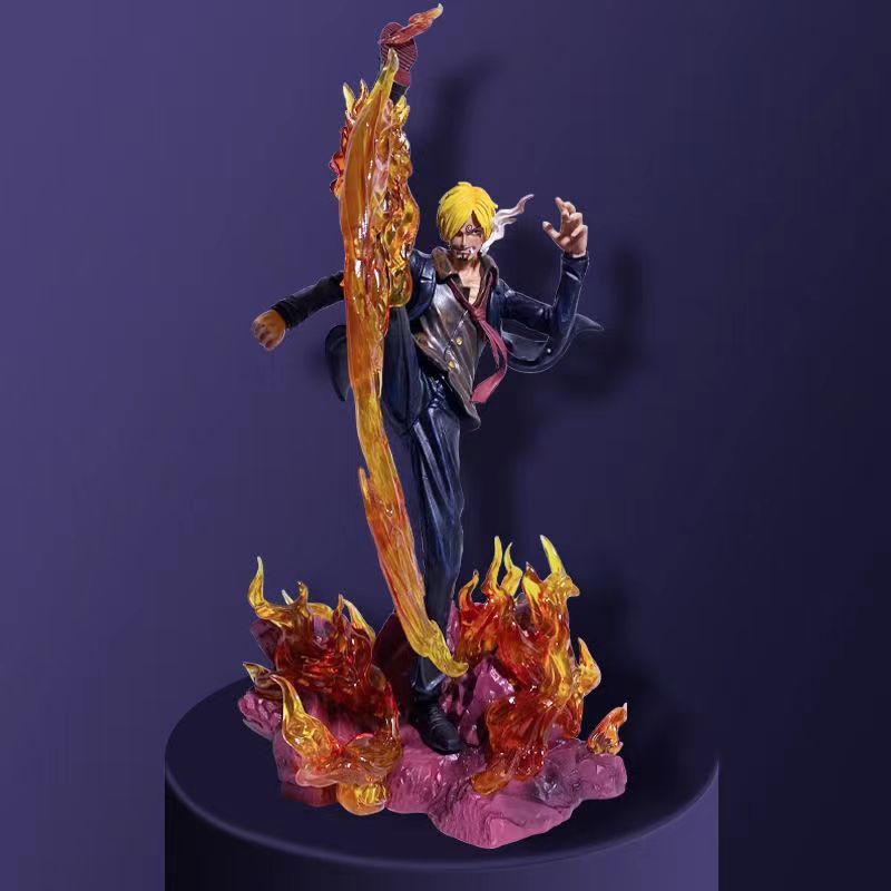 วันพีซ วินสโมค ซันจิ หมวกฟาง ลูฟี่ โมเดล One Piece 4 จักรพรรดิ โมเดลฟิกเกอร์ One Piece WIFI Sanji หมวกฟาง Demon Style Kicks Three Main สําหรับตกแต่ง