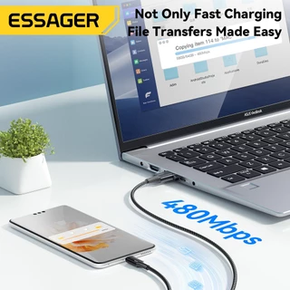 Essager 3 IN 1 สายชาร์จเร็ว 100W เหมาะสําหรับพอร์ต Type C พอร์ต Micro และพอร์ต IP