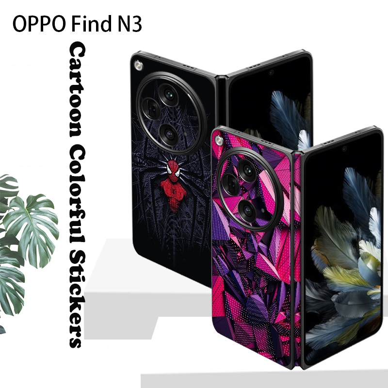Find N3 เคส สําหรับ OPPO Find N3 Find N2 Find N ฟิล์ม ผิวหนัง การ์ตูน ทาสี ด้านหลัง ป้องกัน ห่อ บางเฉียบ สติกเกอร์โทรศัพท์มือถือ