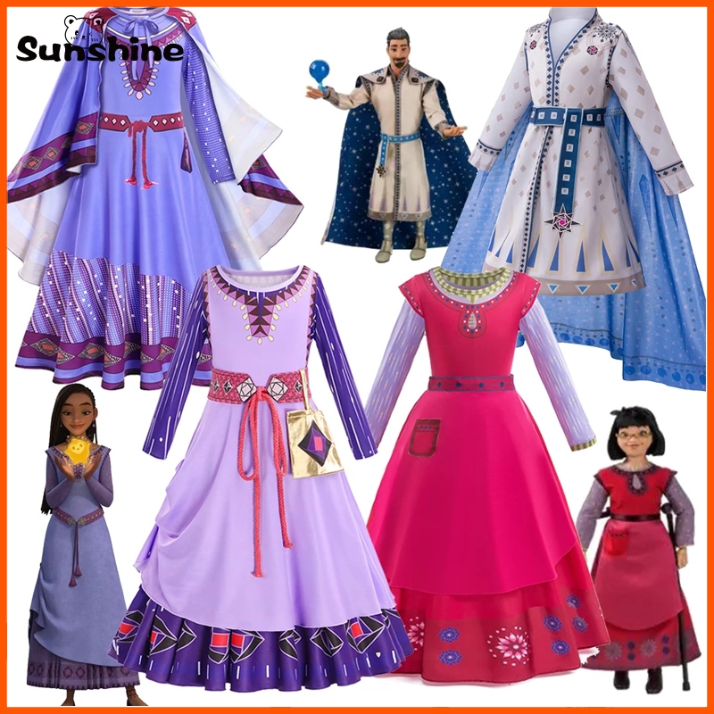 ชุดเดรสคอสเพลย์เจ้าหญิง  Wish Asha Dahlia King Cosplay Costume Asha Dress เหมาะกับปาร์ตี้ฮาโลวีน สํา