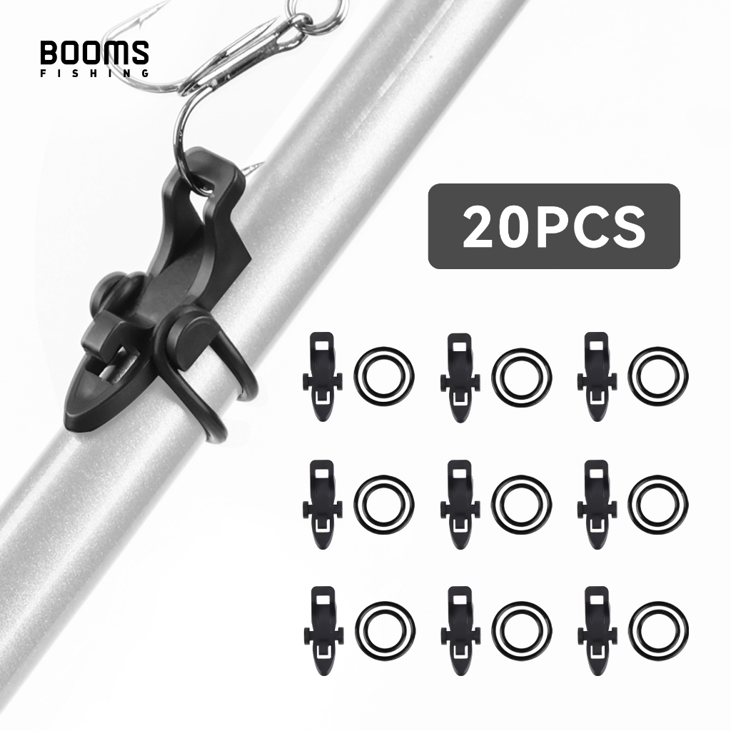 Booms ตะขอเหยื่อตกปลา HK1S พร้อมแหวนยาง 2 ขนาด 10 ชุด หรือ 20 ชุด