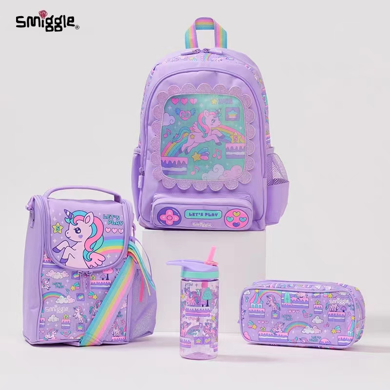 Smiggle กระเป๋าเป้สะพายหลัง ลายยูนิคอร์น สีม่วง