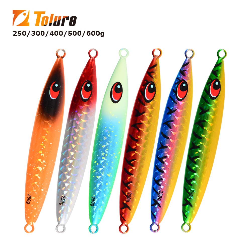 TL Jigging Lures 250g/300g/400g/500g/600g 1PC น้ําเค็มช้า Sinking โลหะ Jigs Rock Pike ตกปลา Lure เหยื่อทะเลประดิษฐ์ Fishhook Tackle