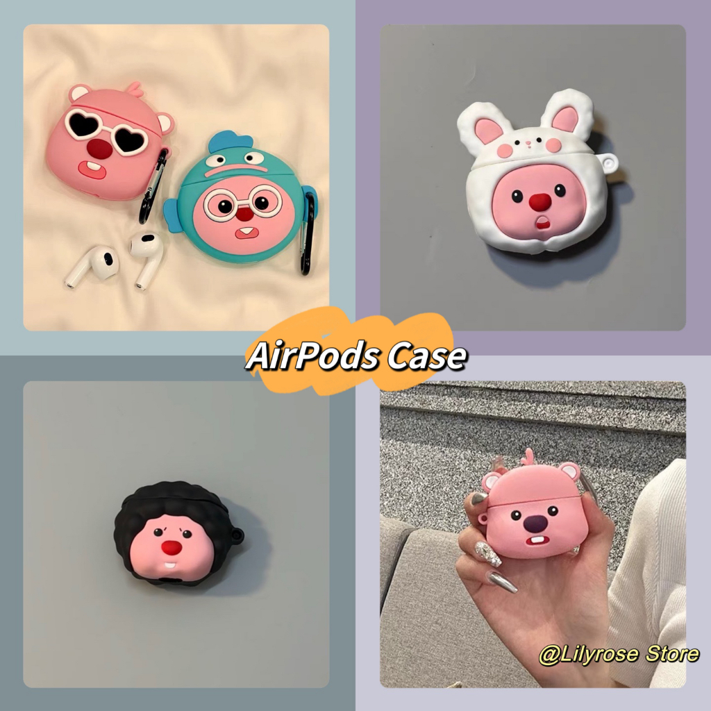 เคสหูฟังไร้สาย ซิลิโคนนิ่ม ลายการ์ตูนปลาน่ารัก พร้อมคาราบิเนอร์ สีฟ้า สําหรับ AirPods 1 2 3 Pro
