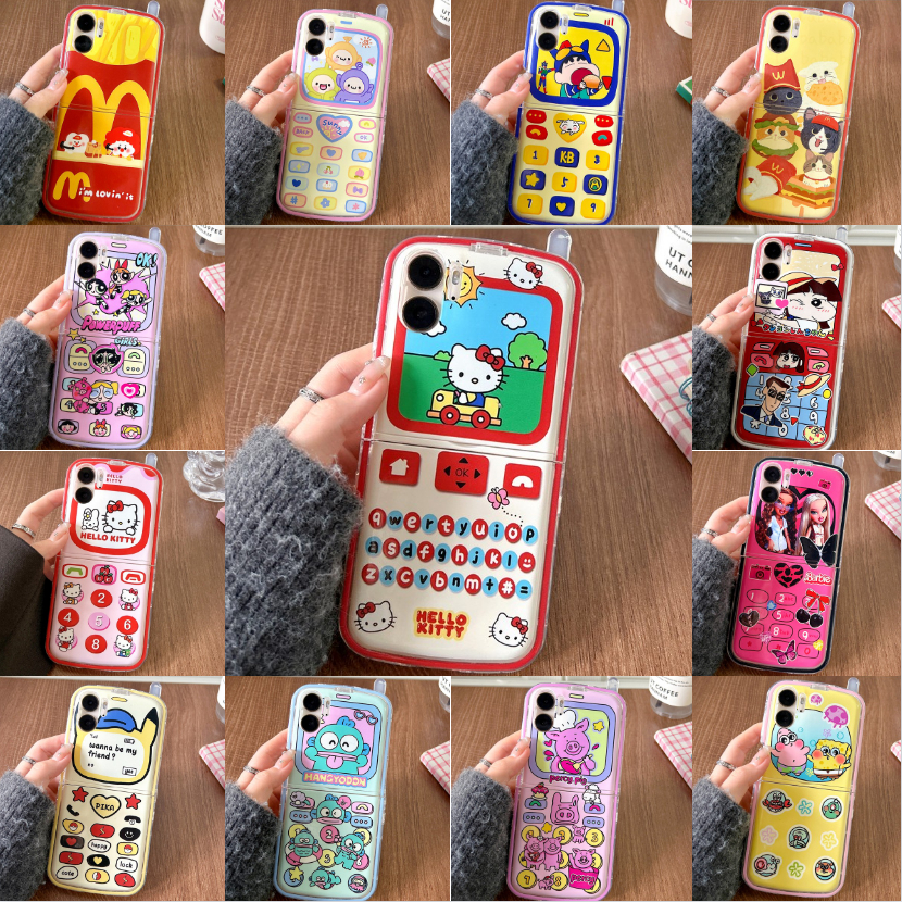 เคสโทรศัพท์มือถือ ซิลิโคนนิ่ม ฝาพับ กันกระแทก ลายการ์ตูนลูกสุนัขน่ารัก สําหรับ OPPO Find N3 Flip OPPO Find N2